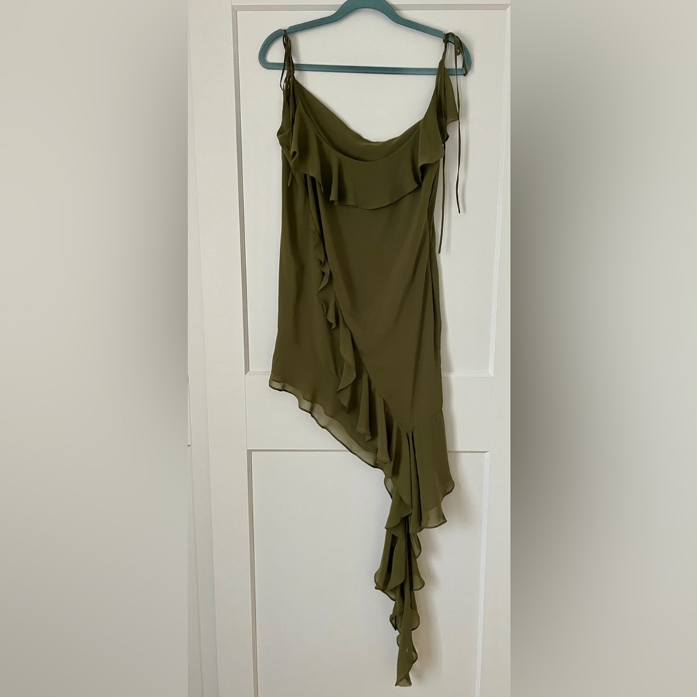 Olive Green Ruffle Skirt